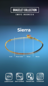 Emrys Premium Bracelet SIERRA Real Titanium GELANG Anti Karat Pria Wanita
