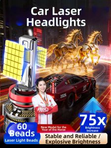 UNJOYLIOD | New Ultra Bright LED Laser Headlights Retrofit High Low Beam Integrated Focused Lens Bulb