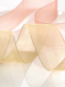 20Yards/Roll 2.5cm Sheer Chiffon Ribbon Organza Satin Ribbons for Gift Wrapping Bow Wedding Bouquets Party Decorative Ribbons