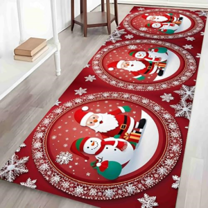 VIKAMA Hoạt Hình Người Tuyết Thảm Dài Đế Đỏ Berry Pine In Hình Thảm Mềm Chống Trơn Trượt Để Trang Trí Nhà Hành Lang Phòng Khách Sử Dụng Trong Nhà