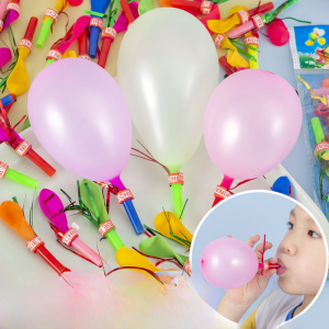 Gold Thread Whistle Balloon Childrens Toy Birthday Gift Festival Celebration Decorations Supplies Lucky Draw Prizes