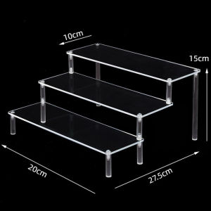 2-5 layer Acrylic Display Risers Perfume Stand Organizer Clear Acrylic Shelf Risers Display Stands for Amiibo Funko POP Figure