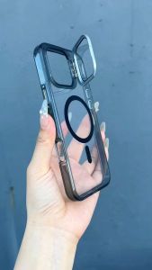 ELEVEN 2 Transparent Hard Case with Metal Bracket and Acrylic Magnetic Lens Film for iPhone 18 17 16 15 14 13 12 11 Pro Max Air