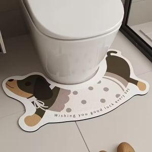 VIKAMA Hình Chữ U Nắp Bồn Cầu Hot Dog Xúc Xích In Hình Thấm Hút Chống Trơn Trượt Thảm Phòng Tắm Phong Cách Hiện Đại Trang Trí Nhà Sàn Nhà