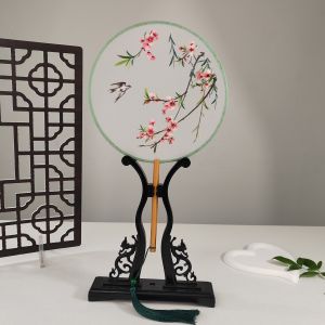 Quạt Tròn Thêu Suzhou Hai Mặt Quạt Khiêu Vũ Quạt Cờ Tà Áo Han Quạt Cổ Điển Trung Quốc Quà Tặng Cho Bạn Bè Nước Ngoài