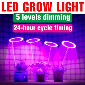 LED Grow Light Full Spectrum Indoor Plant Lamp Potted Fruit Vegetables Plants Fill Lighting Dimmable With 24 Hour Timing USB DC5