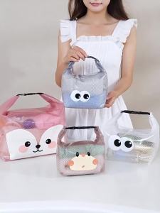 Hoạt Hình Dễ Thương Dung Tích Lớn Túi Đựng Mỹ Phẩm Chống Thấm Nước Cầm Tay Di Động Túi Đựng Đồ Vệ Sinh Bơi Lội Có Thể Gập Lại Lưới EVA Túi Bảo Quản Du Lịch