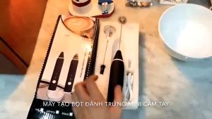 Máy Đánh Trứng / Tạo Bọt Cà Phê Cầm Tay 3 Tốc Độ Chạy Bằng Pin