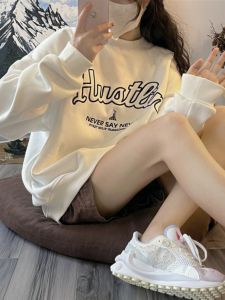 Loose Two-Piece Girls Korean Style Sportswear Set Autumn Winter Hoodie Shorts Casual College Fashion OOTD Cotton round Neck