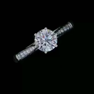 Nice Moissanite 1pc 1.7-2.1g 1/2/3ct Moissanite Decor 925 Sterling Silver Ring Classic 6-Prong Round Cut Moissanite Ring Anniversary Gift Promise Ring