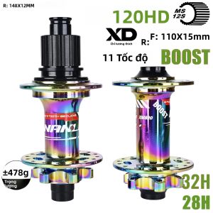 Bộ Moay-ơ Nanlio XM820 MTB Boost 28H/32H 120T 6 Chấu Tự Do 15x110 12x148mm Trục Xuyên Tương Thích Với XD HG MS 8-12s