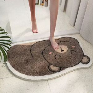 VIKAMA Healing Bear Nhanh Khô Chống Trượt Họa Tiết Hoạt Hình Thảm Trải Sàn Phòng Tắm Thảm Thấm Nước Trang Trí Nhà Cửa Thảm Cho Nhà Bếp Hoặc Phòng Khách