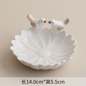 Creative Ceramic Dessert Plate Sunflower Bird Home Storage Bowl Fruit Dessert Tea Time Cute Baking Dish Porcelain Decorative Basin
