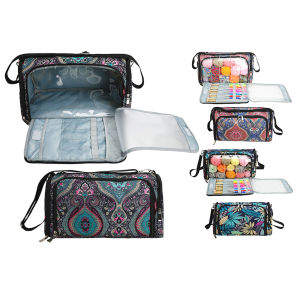 Vintage Yarn Storage Bag Large Capacity Thread Needles Organizer Yarn Hook Holder Case for Knitting Needles Crochet Hook