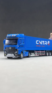 Die-Cast Alloy Transport Container Truck Toy 1:20 Scale Realistic Vehicle Model for Children