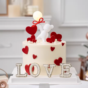 Valentines Day Luminous Balloon Decoration Bear Figurine Pearl Love Plug-In Festive Celebration Supplies Ornament Gift