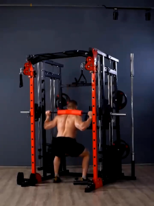 All In 1 Multifunctional Power Rack S7 Smith Machine Trainer Cable Dual Pulley Cross Fly Squat Cage Body Building