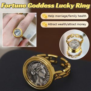 Goddess open ring unique vintage design wealth gold finger ring