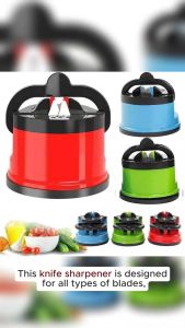 Knife Sharpener with Suction Base Professional Grade Easier Safer for All Types of Blade for Kitchen