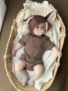 Lightweight Short Sleeve Knitted Romper for Infant