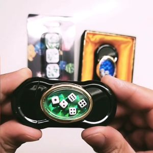 HT2206 Jet Flame Lighter Metal Black Case With Mini Dice Toys Collection Gift Set