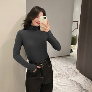 Ladies Long Sleeve Cashmere Underwear Thermal Top Brushed Cotton Warm Base Layer Shirt 90S Style Comfortable Soft Colorful Options