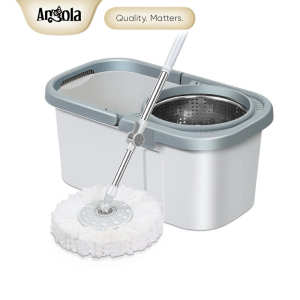 Angola Spin Mop D04 Alat Pel Lantai Kain Pel Praktis Alat Pembersih Super Mop Otomatis