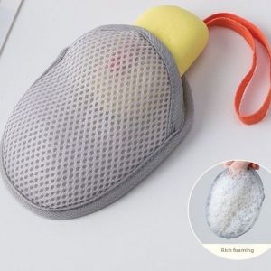 Soap Mesh Pouch with Lanyard Fast Foaming Shower & Travel Holder Net Bath Flower Scrubbing Net Pocket Super Soft for Home Use
