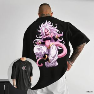 เสื้อยืดแขนสั้นลายอนิเมะดราก้อนบอล แอนดรอยด์ 21 สำหรับผู้ชายและผู้หญิง เสื้อยืดกราฟิกผ้าฝ้าย ซุปเปอร์ไซย่า สตรีทแวร์ลำลอง เสื้อใหม่สำหรับฤดูร้อน