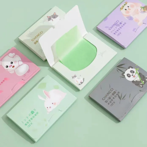100PCS Oil Absorbing Paper Facial Linen Green Tea Bamboo Charcoal Smooth Texture Oil-absorbing Paper