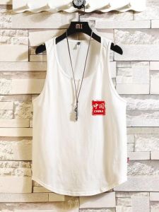 Pure Cotton Vest Mens Sleeveless Shirt Trendy Ins Summer Hong Kong Style Trendy Loose Boys Waistcoat Clothes Short Sleeved T-shirt