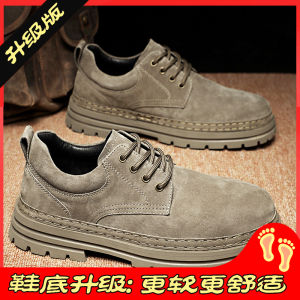 Leather Martin Boots Mens High Top Winter Shoes Casual Running Sports Style England Fashion Workwear Thick Bottom Rubber Sole