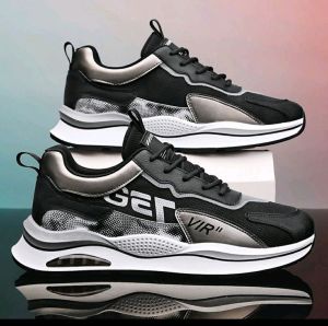 Sepatu pria dan wanita "FREE BOX"LV0228 Sepatu Sneakers Sport Pria Motif VIR