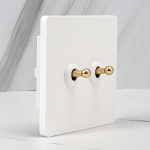 PIALT | Vintage Brass Toggle Painted Switch Single Pole Plastic Panel