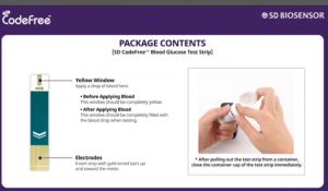 แผ่นตรวจน้ําตาล Sd Codefree พร้อมอุปกรณ์รวม 50 ชิ้น
