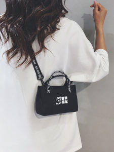 Casual Canvas Crossbody Bag Womens Mini Tote Bag Commuter Handheld Bag Leisure Match All Bag Mobile Phone Slung Bag