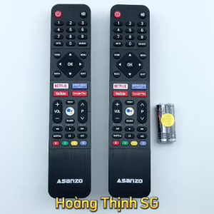 Remote điều khiển tivi ASANZO Mã 01 giọng nói điều khiển TV Asanzo 32E8 - Tặng kèm pin - Gia Dụng Bo Bi