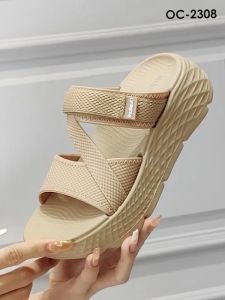 OCTAVIA Sandal Slide Slip On Wedges Wanita with Velcro #OC-2308 (FREE BOX)