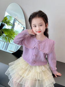 Áo Len Cardigan Dệt Kim Cho Bé Gái Mùa Xuân Thu Đông Thời Trang Ngọt Ngào Thường Ngày Có Nút Cài Áo Dài Tay Mềm Mại