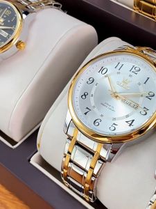 OLEVS 2891 Couple Luxury Minimalist Calendar Waterproof Luminous Date Week Sport Wrist Watches Quartz Watch