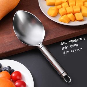 Mango Dedicated Knife Multi-Functional Digging Watermelon Cut Modeling Mold Stainless Steel Mango Cutting Spoon Dicing Fabulous Peeling Gadget
