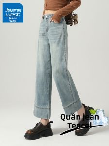 Jeanswest | Quần Tây Dáng Rộng Mỏng Màu Xanh Nhạt Cao Thắt Lưng