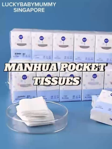 ManHua Pocket Tissue / 3-Ply Soft Strong Absorbent Virgin Wood Pulp Travel Size Pack for Daily Use Rainbow Culture