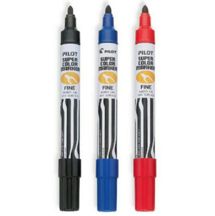 CC Permanent Marker Pentel Pen Broad /Fine Tip pc Black Red Blue