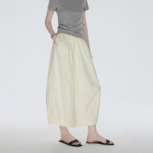 CHOEFULYN | 3D Bud Pleated Elastic Waist Loose Fitting Airy Slim Summer Skirt
