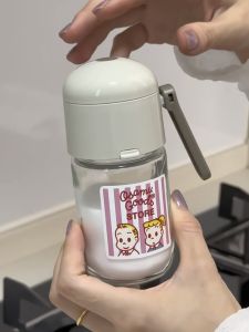 Premium Food Grade Glass Salt Shaker Kitchen Storage Container Sealed Moisture Proof Japanese Style Cooking Utensil with Lid