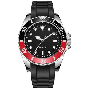 Japan Movement No Logo 40mm Rotating Bezel Rubber Strap Quartz Analog