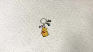 Bandai | Cartoon Anime Pooh Bear Keyrings Sweet Cute Winnie The Pooh Key Chain For Friends Birthday Accessories Gifts