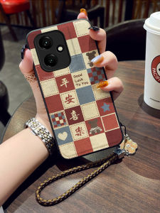 Honor 400 Phone Case New Style Silicone Protective Cover Anti-Fall Cloth Pattern Womens Model with Lanyard Trendy Simple Shell