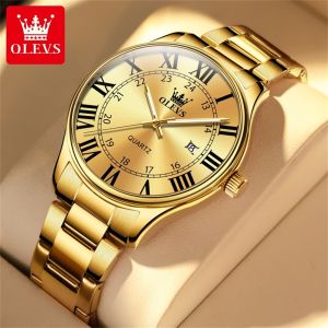 OLEVS Mens Watch Popular Around The World In 2023 Stainless Steel Strap Quartz Movement Calendar Luminous Casual Business Style